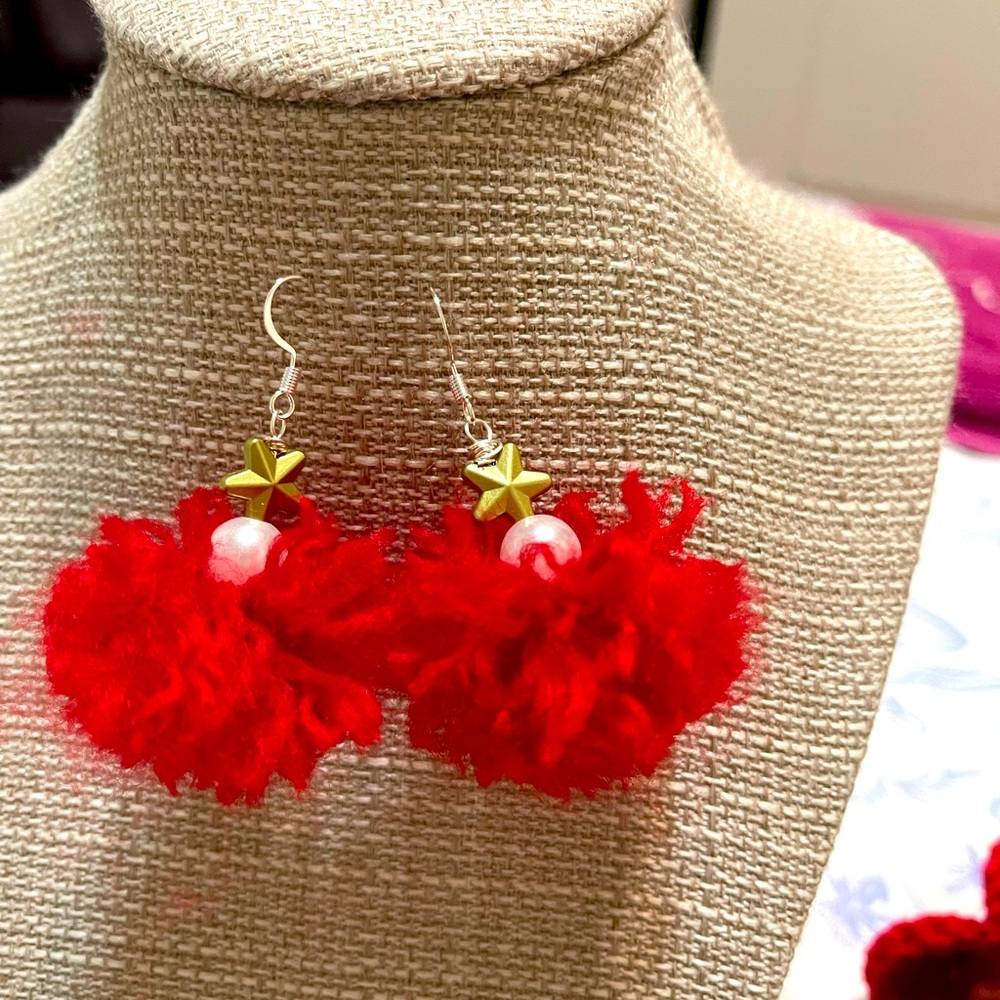 Grochet Christmas Earrings